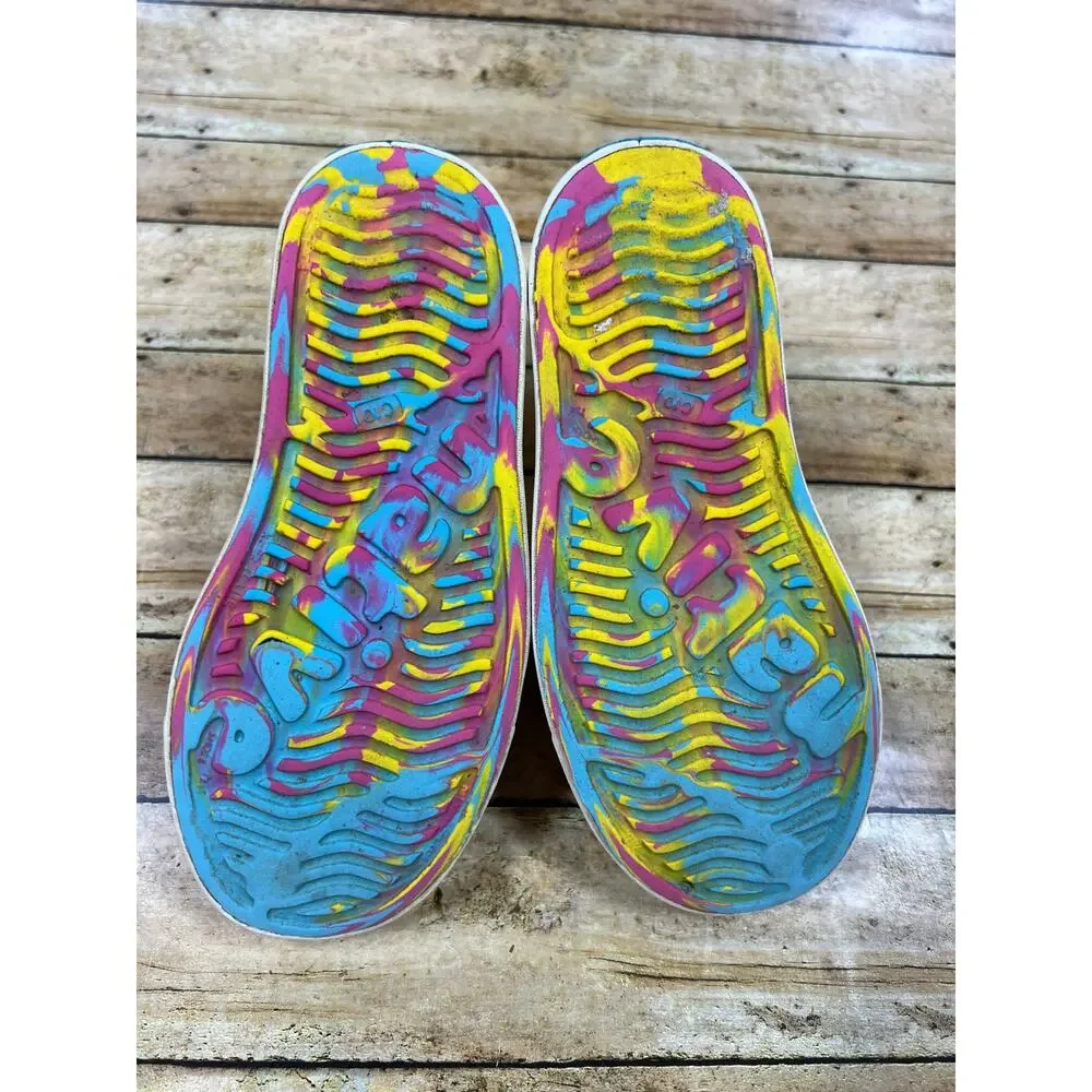 Native Shoes Jefferson Shoes Kids Size C10 Rainbow Tie Dye Slip On Water Beach